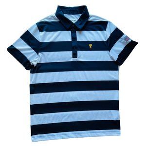 NWOT Lacoste Sport US Cup Polo Shirt Striped Blue Large Men